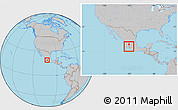 Gray Location Map of Paracuaro, within the entire country