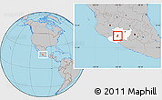 Gray Location Map of Paracuaro, highlighted parent region