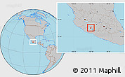 Gray Location Map of Paracuaro