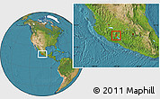 Satellite Location Map of Paracuaro