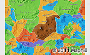 Physical Map of Puruandiro, political outside