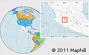 Political Location Map of Sahuayo, highlighted country