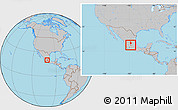 Gray Location Map of Santa Ana Maya, within the entire country
