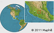 Satellite Location Map of Santa Ana Maya