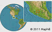Satellite Location Map of Tzintzuntzan