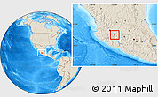 Shaded Relief Location Map of Villamar
