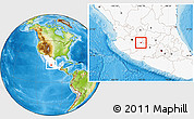 Physical Location Map of Yurecuaro, highlighted country