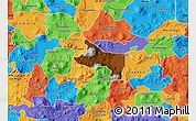 Physical Map of Zacapu, political outside