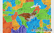 Physical Map of Zinapecuaro, political outside