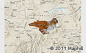 Physical Map of Zinapecuaro, shaded relief outside