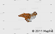 Physical Map of Zinapecuaro, single color outside