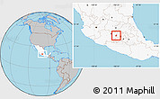 Gray Location Map of Zitacuaro, highlighted country
