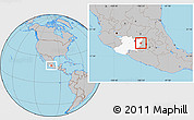 Gray Location Map of Zitacuaro, highlighted parent region