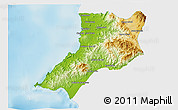 Physical 3D Map of Compostela, single color outside