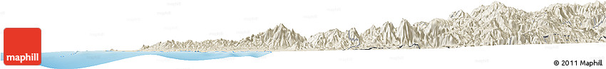 Shaded Relief Horizon Map of Compostela