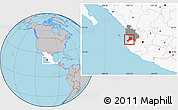 Gray Location Map of Compostela, highlighted country, highlighted parent region