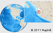 Shaded Relief Location Map of Compostela, highlighted parent region