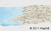 Shaded Relief Panoramic Map of Compostela