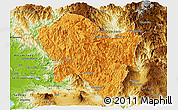 Political Panoramic Map of El Nayar, physical outside