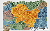 Political Panoramic Map of El Nayar, semi-desaturated