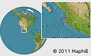 Satellite Location Map of Islas Marietas