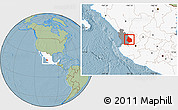 Savanna Style Location Map of La Yesca, highlighted country, highlighted parent region, hill shading