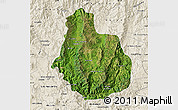 Satellite Map of La Yesca, shaded relief outside