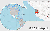 Gray Location Map of Ruiz, highlighted country, highlighted parent region