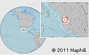 Gray Location Map of Ruiz, highlighted parent region, hill shading