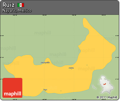 Savanna Style Simple Map of Ruiz, single color outside