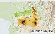 Physical 3D Map of Tepic, lighten