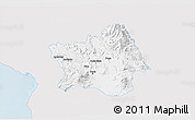 Silver Style 3D Map of Tepic, single color outside