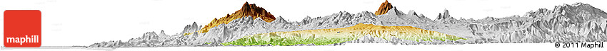Physical Horizon Map of Tepic, lighten, desaturated