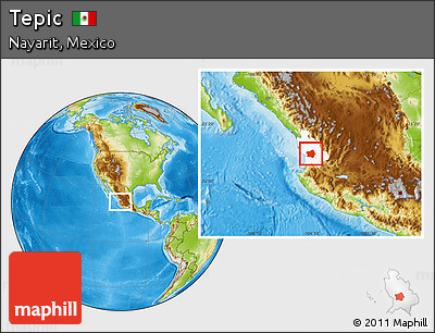 Physical Location Map of Tepic, highlighted parent region
