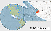 Savanna Style Location Map of Tepic, highlighted country, highlighted parent region, hill shading