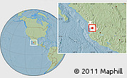 Savanna Style Location Map of Tepic, highlighted parent region, hill shading