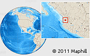 Shaded Relief Location Map of Tepic