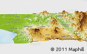 Physical Panoramic Map of Tepic