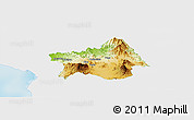 Physical Panoramic Map of Tepic, single color outside