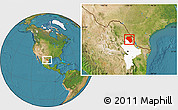 Satellite Location Map of Anahuac, highlighted parent region