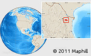 Shaded Relief Location Map of General Teran