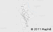 Silver Style Map of Nuevo Leon, single color outside
