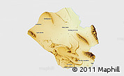 Physical 3D Map of Mina, single color outside