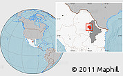 Gray Location Map of Mina, highlighted country, highlighted parent region, hill shading