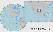 Gray Location Map of Mina, highlighted parent region, within the entire country, hill shading