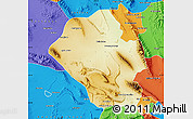 Physical Map of Mina, political outside