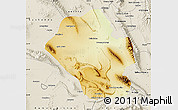 Physical Map of Mina, shaded relief outside