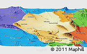 Physical Panoramic Map of Mina, political outside