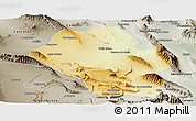 Physical Panoramic Map of Mina, semi-desaturated