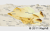 Physical Panoramic Map of Mina, shaded relief outside
